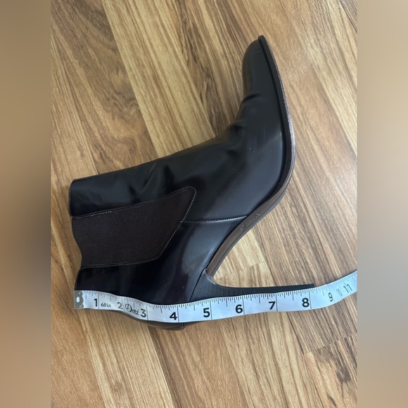 Via Spiga Almond Toe Bootie, Brown Leather, 4" Heel, Sz 10 M Made In Italy - Picture 9 of 11